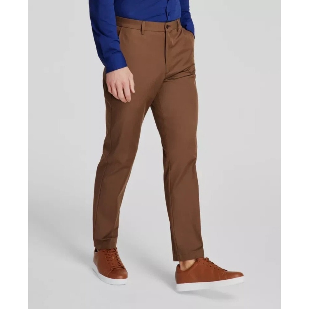 Michael Kors Mens Classic fit Dress Pants 33Wx32L Brown Solid